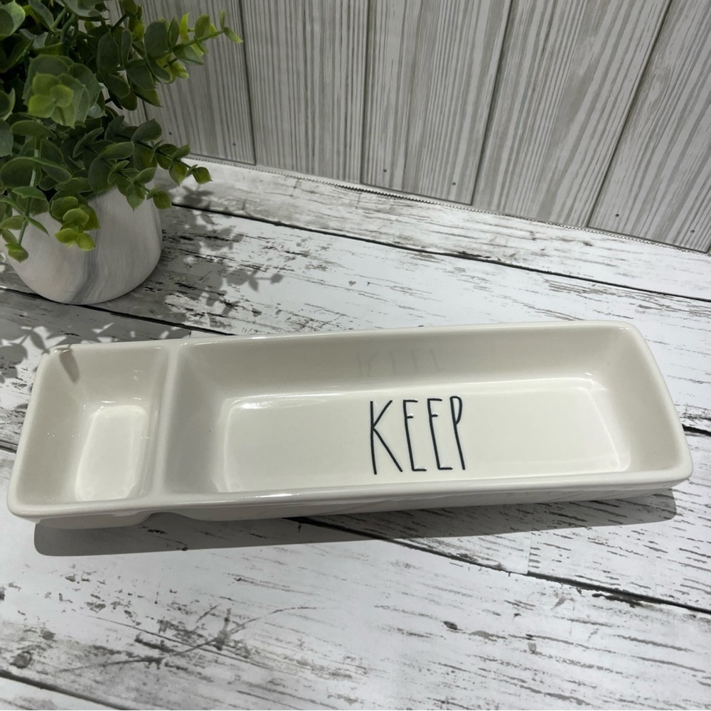 Rae Dunn White  Dish Desk Jewelry Organizer Tray